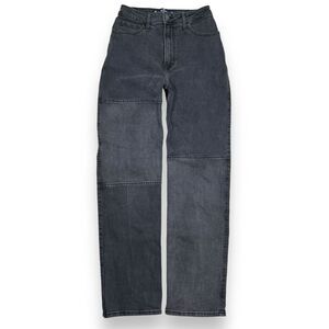 Hollister High-Waisted Straight Leg Jeans Vintage Style Washed Black Womens 0R‎